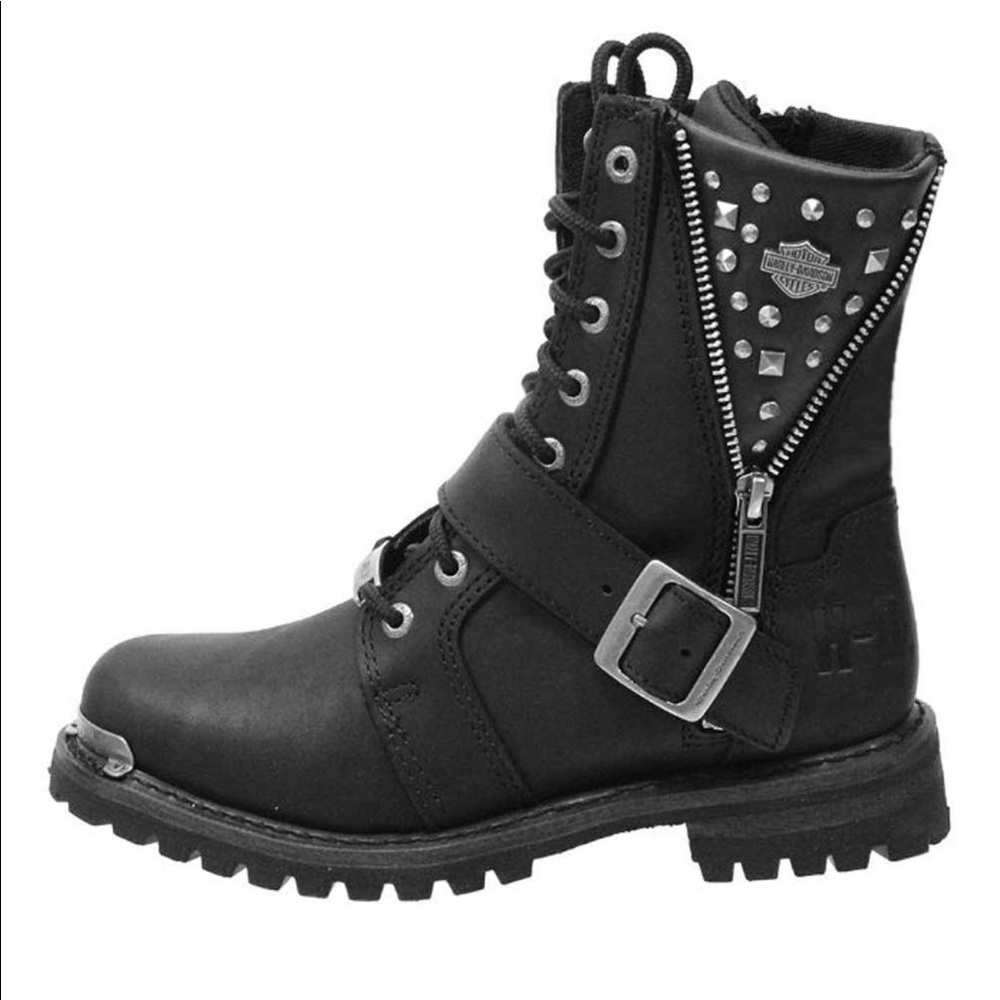 Harley-Davidson Women's (7 1/2) Mindy 6.5-Inch Black Motorcycle Boots. Used